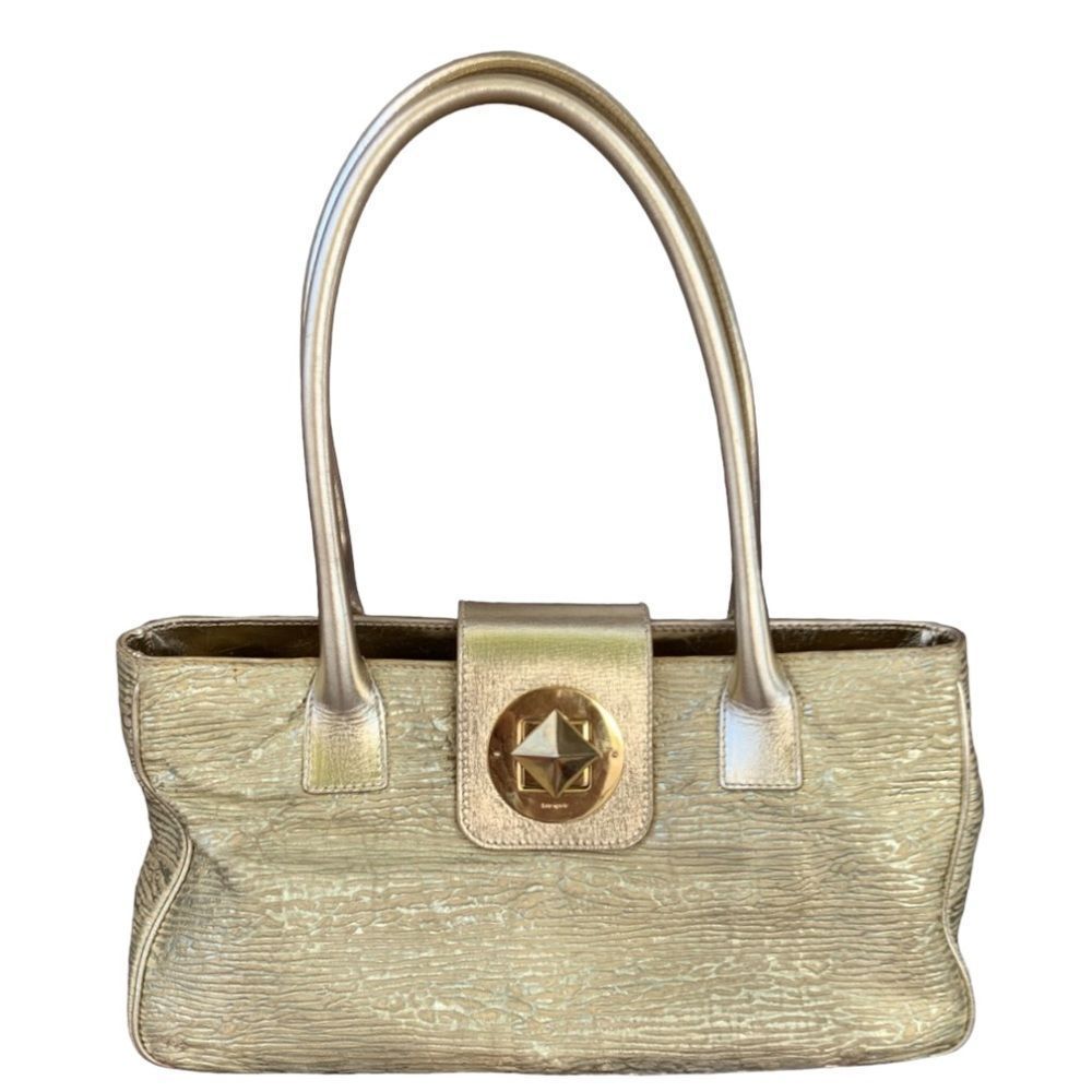 Kate Spade (Made in Italy) Gold Embossed Mini Tote.